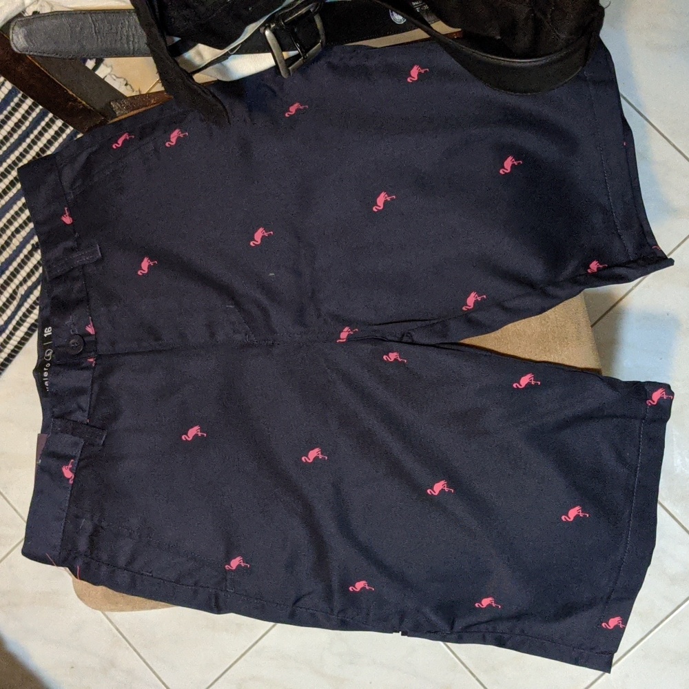 Flamingo 🦩 shorts black boys 16